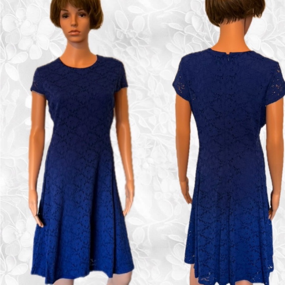 Alfani Royal Blue Lace Midi Dress